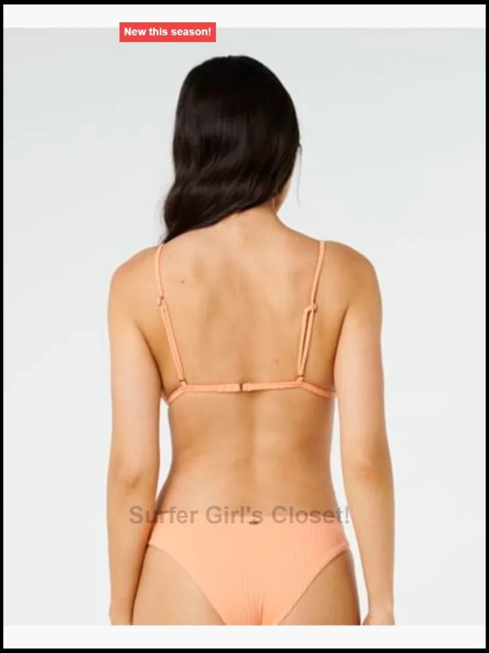 Premium Surf Banded Fixed Tri Bikini Top Recycled Polyester Wide Rib